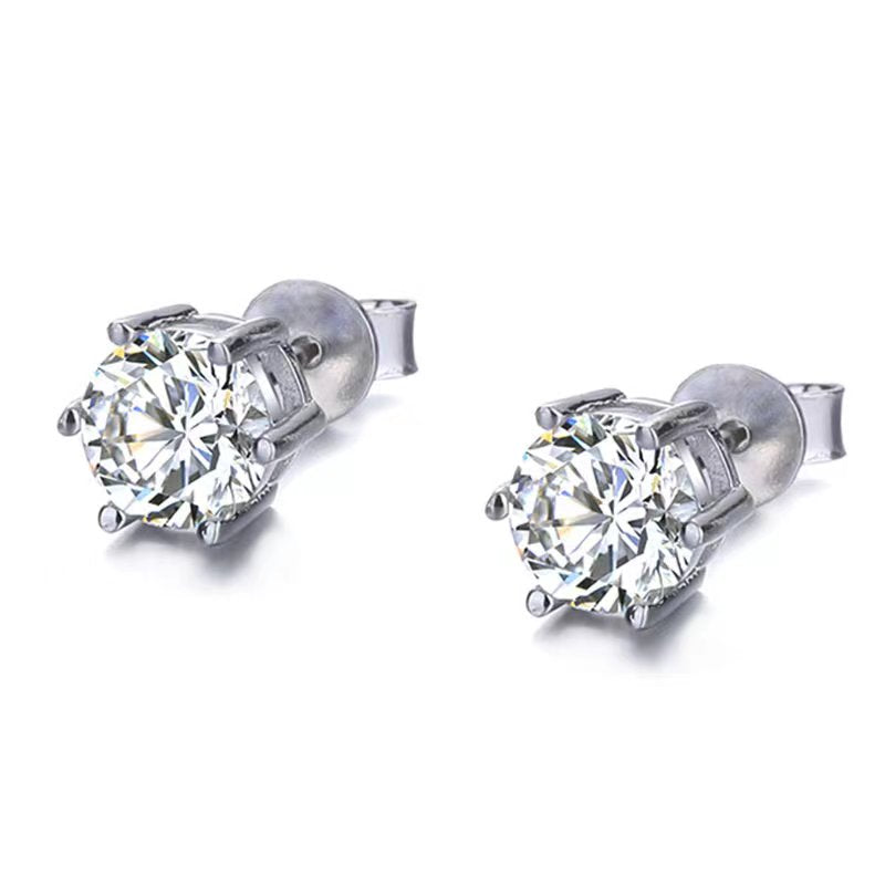Earring Studs with Round Brilliant Cut