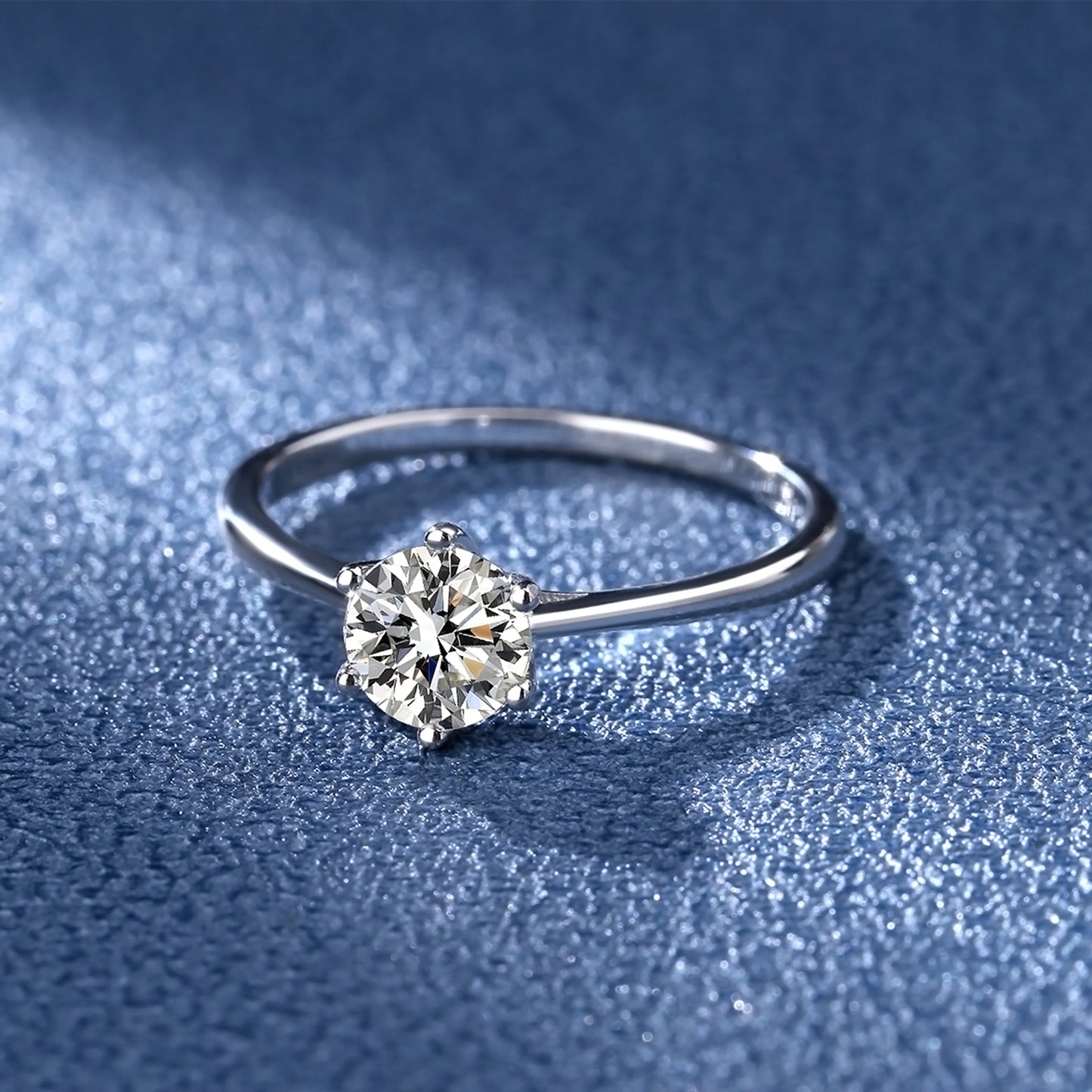 Solitaire Moissanite Ring with Round Brilliant Cut