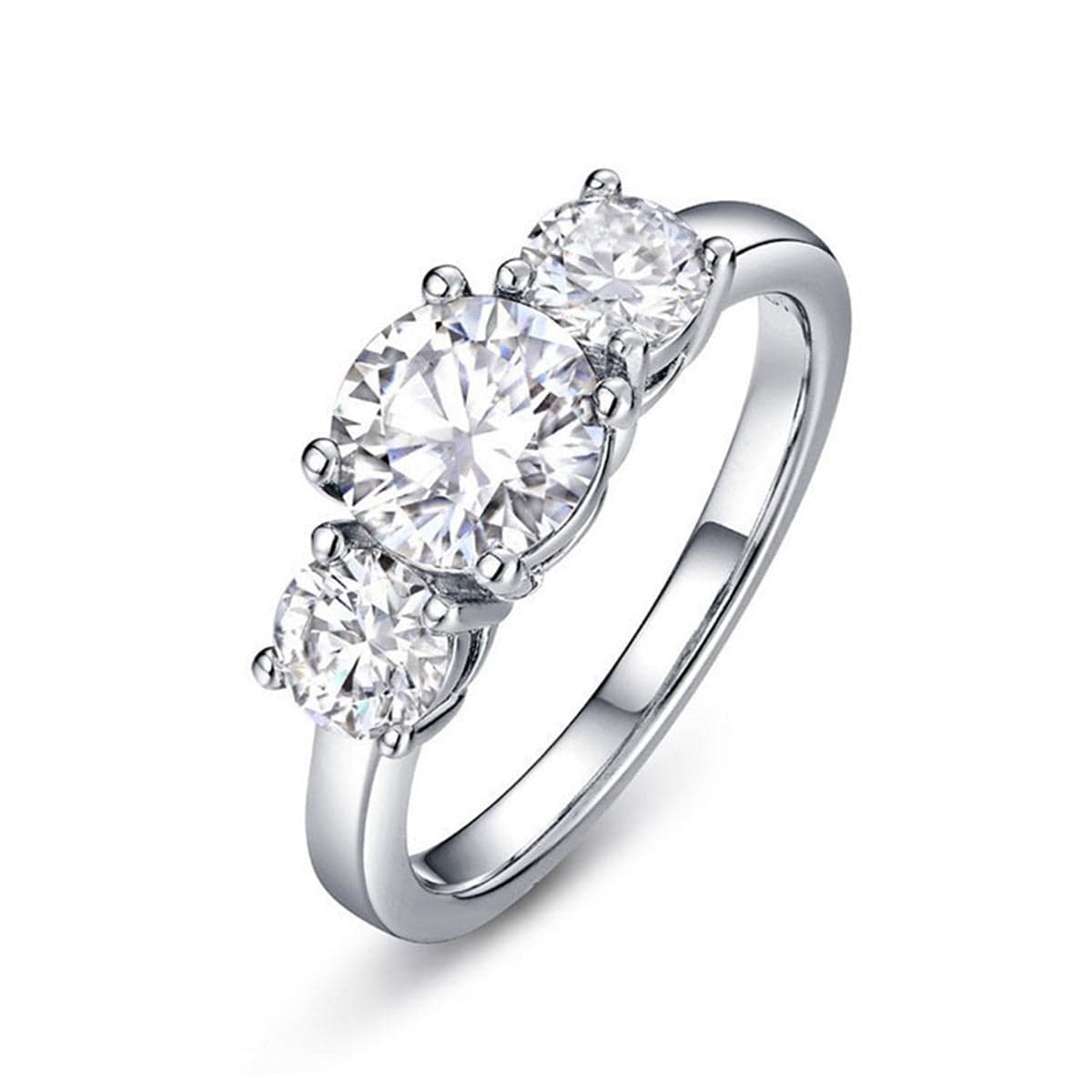 Moissanite Luxury Jewelry | Taylor Moissanite Engagement Ring 3 Stone 2 Carat | AuroraGem